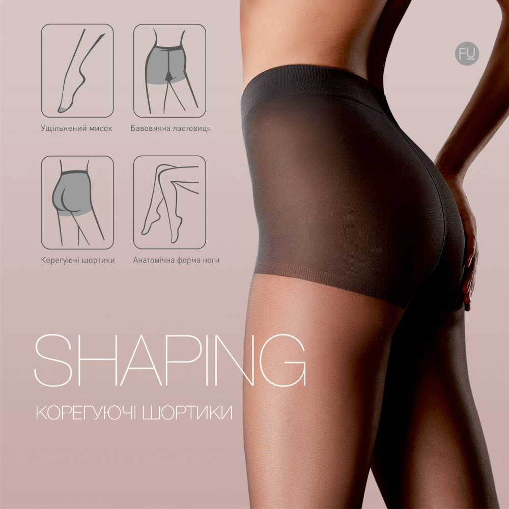 Колготки женские FURIA SHAPING с корректирующие шортиками , 40 DEN DUNA 1114