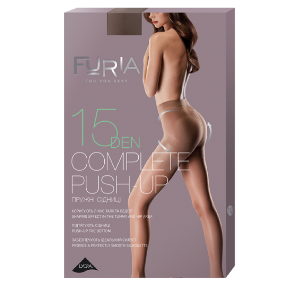Колготки жіночі FURIA COMPLETE PUSH-UP Пружні сідниці , 15 DEN DUNA 1203