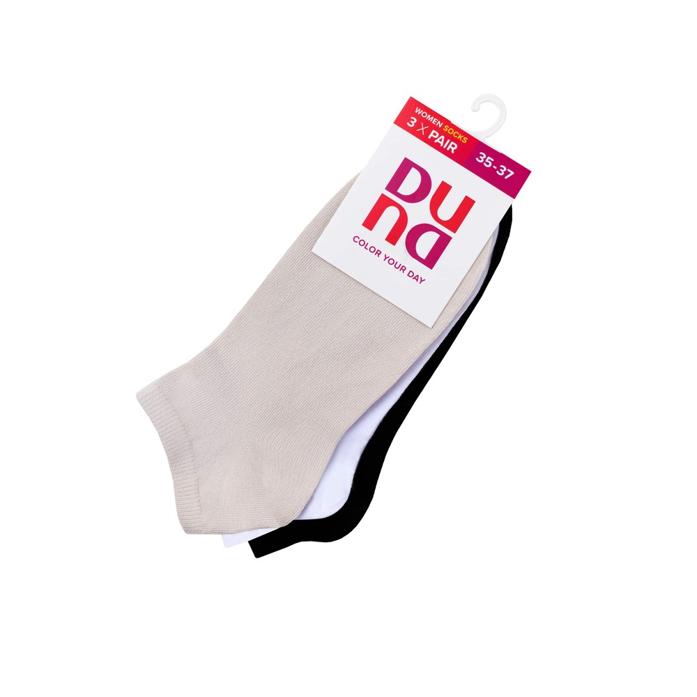 Набір шкарпеток жіночих демісезонних з 3-х пар, із бавовни DUNA 1562