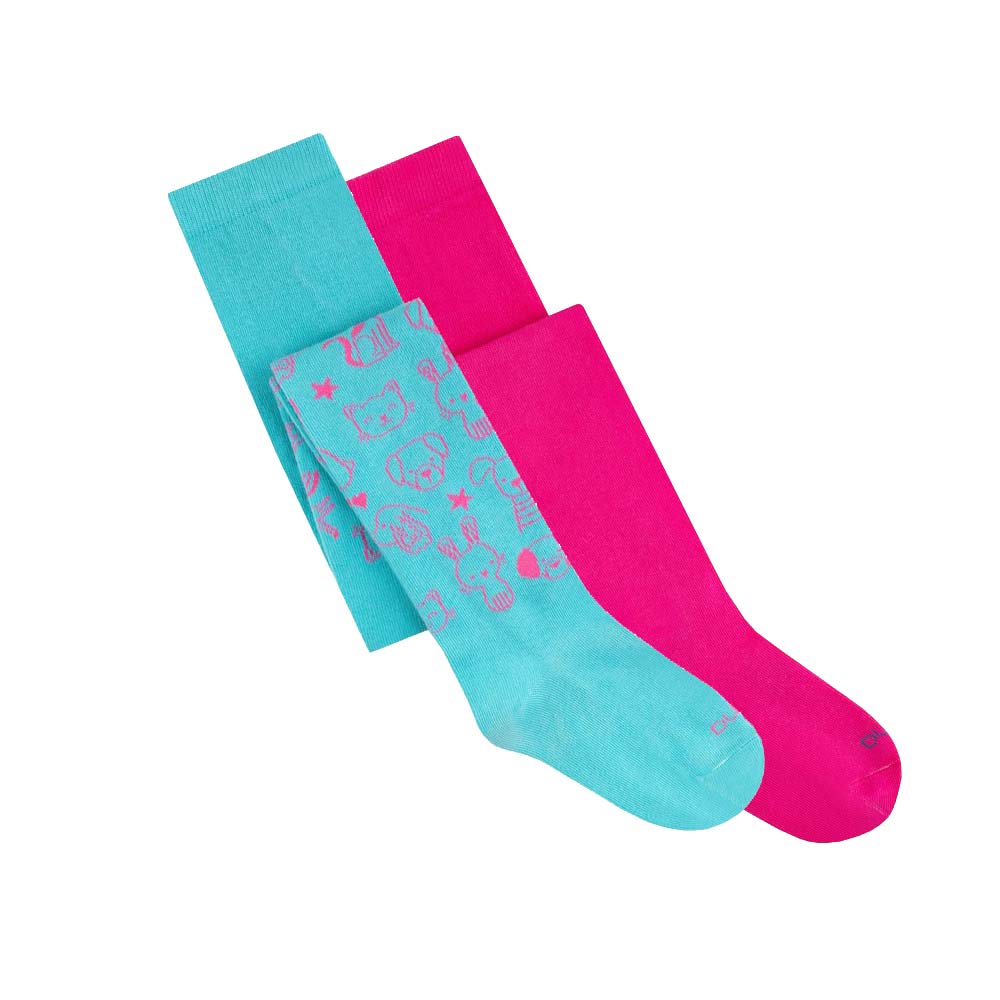 Колготки детские из двух пар для девочек DUNA 1589