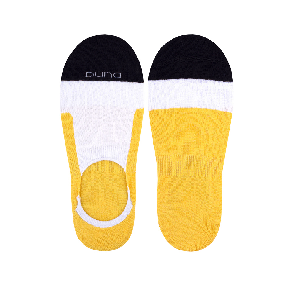 Подследники женские с силиконом на пятке с хлопка, желтого цвета DUNA 3133