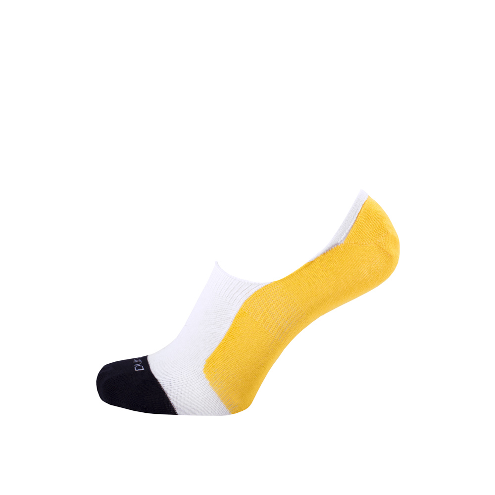 Подследники женские с силиконом на пятке с хлопка, желтого цвета DUNA 3133