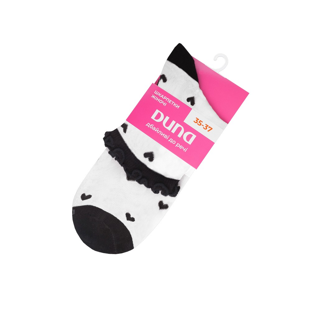 Прозрачные носки в сердечка, капроновые DUNA 3400