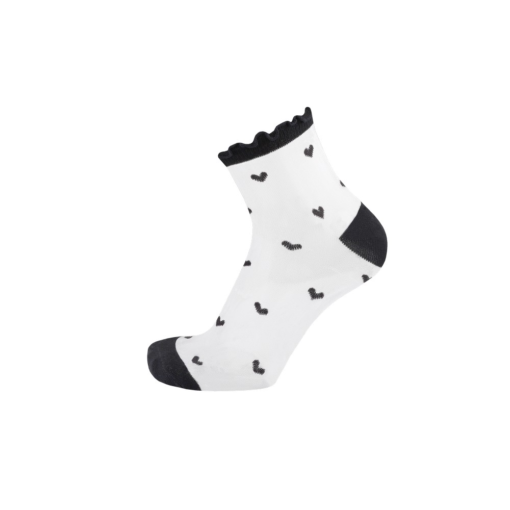 Прозрачные носки в сердечка, капроновые DUNA 3400