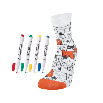 Набор носков детских "Раскраска" и маркеры для текстиля DUNA 4334-1