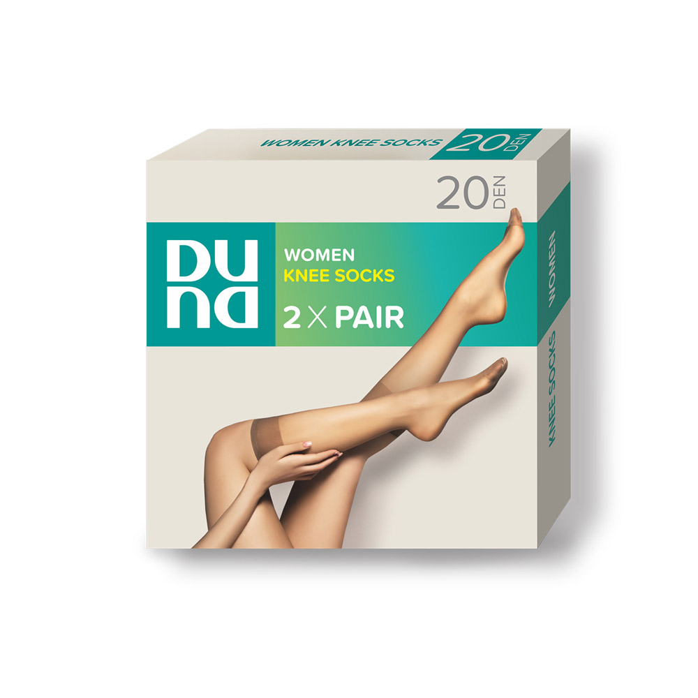 Получулки женские 20 DEN демисезонные полиамидные, набор из 2-х пар DUNA 510