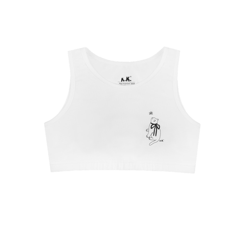 Топ для дівчинки з широким плечем «Котик» DUNA 6551